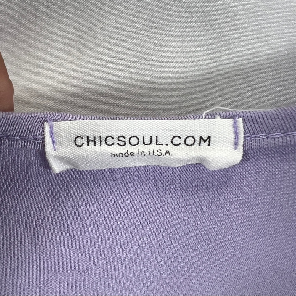 Chic Soul Lavender Crisscross V-Neck Plus Size Blouse 0897 - Picture 5 of 9